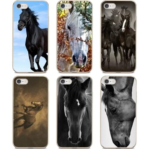 For Huawei Nova 2 2i 3 3i Y3 Y5 Y6 Y7 Y9 Prime 2015 2016 2017 2018 2019 Cell Phone Case Horse Black Animal