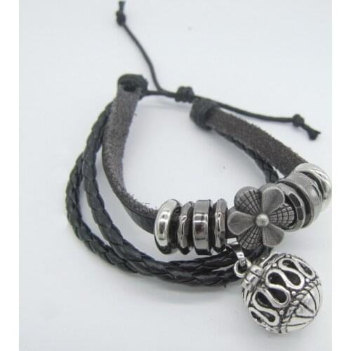 Cheap Sale DIY Locket Charm Essemtial Oil Diffuser Leather Bracelet