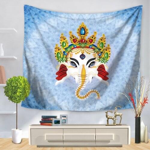 Home Decorative Wall Hanging Carpet Tapestry 130x150cm Rectangle Bedspread Color Painting India elephant Abstract Pattern GT1166