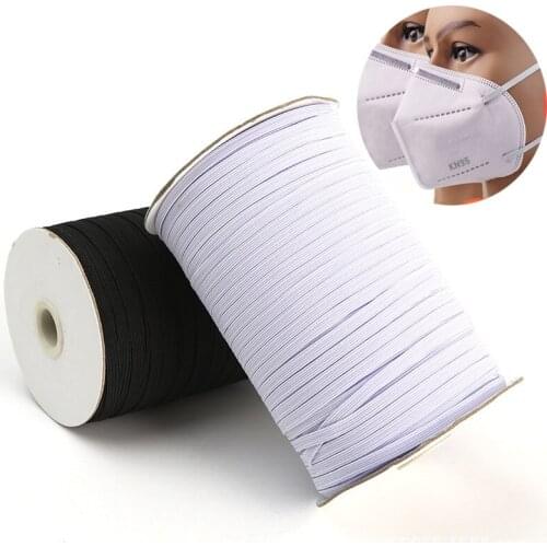 200Yard 5/6mm Elastic Band Sewing Elastic Ribbon Cord Spandex Rubber Band Trim Sewing Fabric DIY Garment Accessories