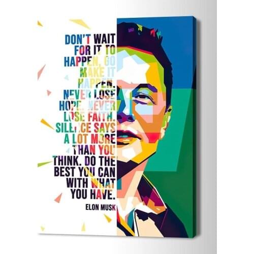 1 piece HD Art Poster Elon Musk Posters Wall Picture Canvas Wall Art Painting for Bedroom Wall Décor with frame