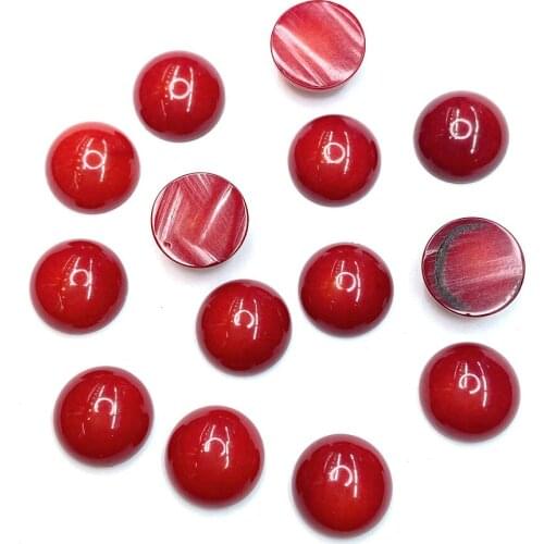 Artificial Coral Red Beads Ring Face Non-porous Round Loose Beads for Jewelry Making Bracelets Embroidery Jewelry Accessories