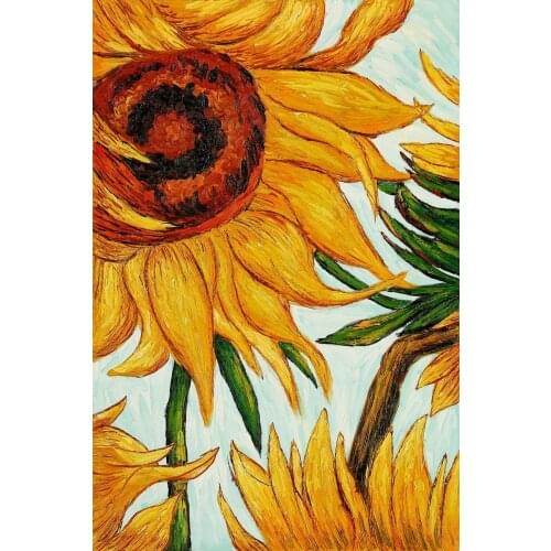 Flower Oil Painting for Kitchen Bathroom Sunflowers by Vincent Van Gogh Canvas Wall Art Hand Painted No Framed High Quality