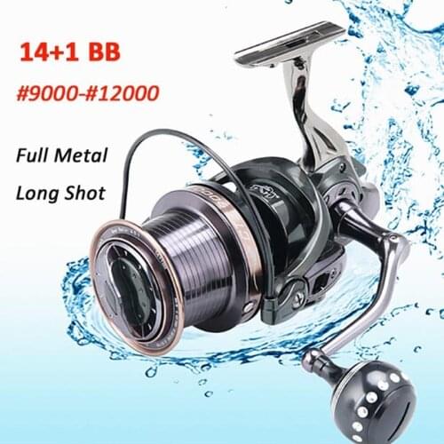 FDDL 15BB Full Metal #12000 Long Shot Spinning Reel Large Sea Lure Fishing Wheel Gear Saltwater Freshwater Angling Tackle
