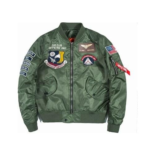 Trendy Brand Spring and Autumn Pilot Jacket Mens Casual Embroidered Jacket Loose Oversized Baseball Uniform Thin men jackets