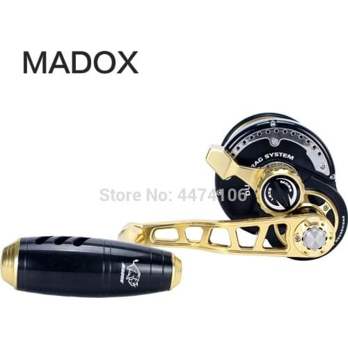 Madox Jigging Reel Pe7 # - 500m Max Drag 40KG 10BB Line Alarm Ocean Boat Fishing Full Metal Trolling Reel Deep-Sea Fishing Reel