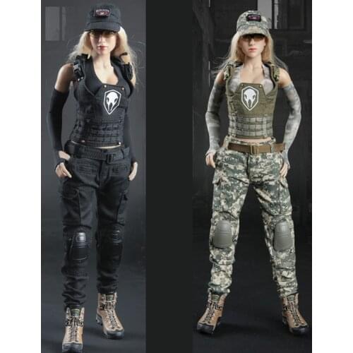 1/6 Scale Female Gunners Tactical Woman Shooter Dolls Clothing Suit for 12inch Action Figure Accessories Fire Girl Toys FG048