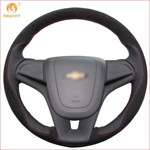 MEWANT Black Suede Black Leather Car Steering Wheel Cover for Chevrolet Cruze 2009-2014 Aveo 2011-2014 Holden Cruze 2010 Parts