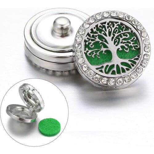 Fashion Hollow Tree Pattern Stars Aromatherapy 22MM Locket Crystal snap buttons fit 18MM snap necklace Christmas gift