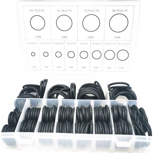 180PCS Rubber Grommet Kits Rubber O Rings Assortment Set Sealing O Rings Rubber Washer Gasket for Household Vehicle