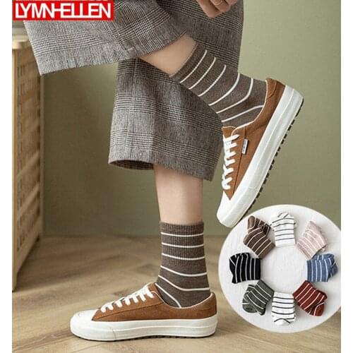 New Cotton Socks, Striped Socks, Japanese and Korean New Cotton Female Socks, College Style Female Socks