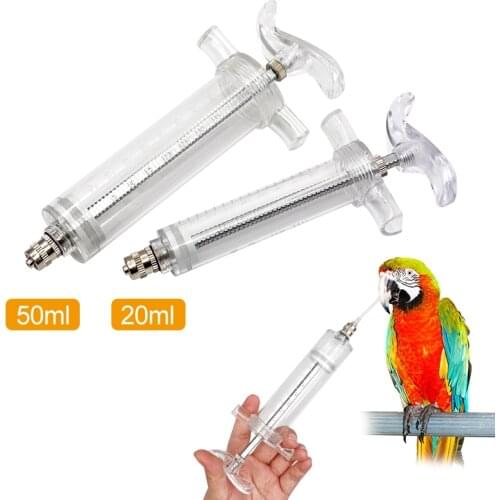 20ml/50ml Adjustable Parrot Feeding Syringe Baby Bird Chick Feed Hand-raised Breast Feeder Bird Poultry Pet General Accessories