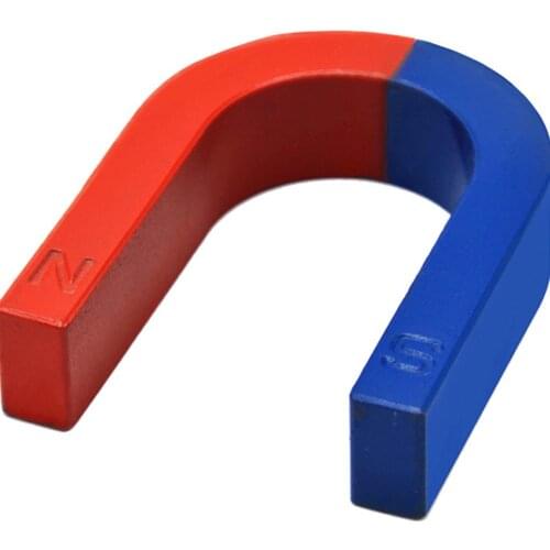 Physics Experiment Pole Teaching Red Blue Painted U Shaped Horseshoe Magnet