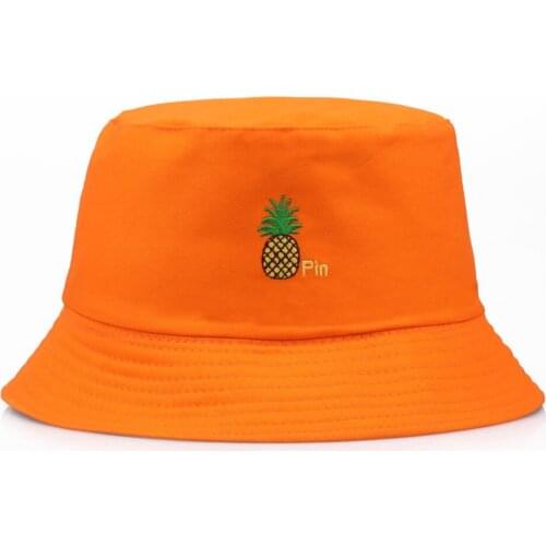 TUNICA New Casual Embroidery Yellow pineapple Fisherman Hat For Women Men Fashion Simple Outdoor Friends Visor Sun Basin Hats