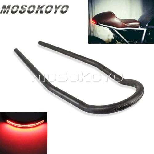 Steel Motorcycle Rear Seat Hoop with LED Tail Brake Stop Light 7/8" Tube Frame Loop for Cafe Racer KAWASAKI KZ Z TR W KZ400