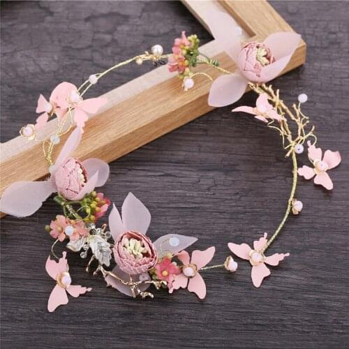 New Korean Fairy flowers sweet princess tiara hair decoration women wedding hair jewelry brides