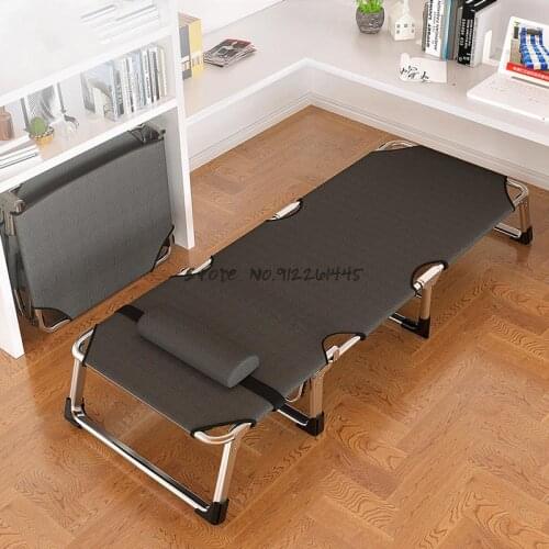 Thicken Reinforced Summer Folding Bed Recliner Folding Lunch Break Sheet Person Office Nap Camp Bed