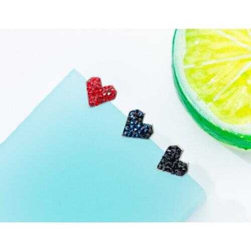 MloveAcc Sparkling CZ Heart Stud Earrings for Women Fashion Elegant 925 Sterling Silver Earrings Jewelry