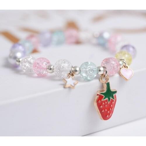 2020 new Japanese and Korean small strawberry beaded bracelet for women female student girlfriends gift small jewelry wholesale