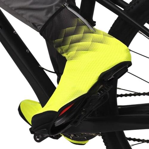 Winter MTB Bicycle Warmer Shoe Cover Waterproof Cold-Resistant Reflective Zipper Mesh Cloth High Top Shoe Cover Bike Equipment