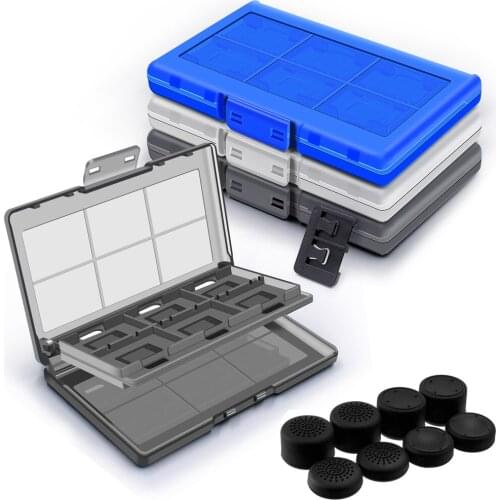 12 in 1 Game Card Storage Case With Thumb Stick Grip For Nintendo Switch Memory Card Holder Travel Carry Protector For Switch