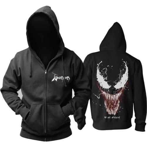 15 designs Monster joker Venom Cotton Rock Hoodies brand winter jacket Cartoon Comics Movie Sweatshirt zipper fleece tracksuit