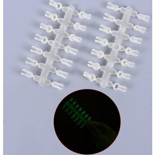 2pcs(card) Fishing glow stick Clip used on fishing rod feeder clip on the rod tip fluorescent light sticks light night float