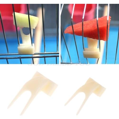 2Pcs Birds Parrots Fruit Fork Pet Supplies Plastic Food Holder Feeding On Cage Pet Supplies Drop Shipping