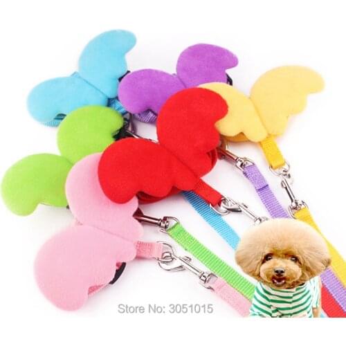 20pcs Cute Angel Pet Dog Leashes and Collars Set Puppy Leads for Small Dogs Cats Designer Wing Adjustable Dog Harness Pet id new