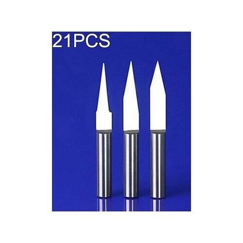 21PCS 3.175mm Flat bottom knife CNC Machine Milling Cutter Bits wood cutter Engraving Machine Tool Woodworking