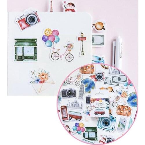 45 Pcs/set Life Travel Stickers Stationery Car Stickers Diary Camera paper Stickers For Decoration Scrapbooking Sticky kawa L5Q8