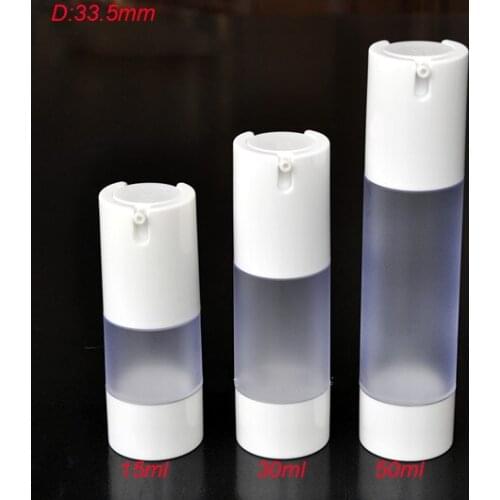 50ml frosted airless vacuum pump lotion bottle w white pump Refillable Bottles CONTAINER FOR COSMETIC