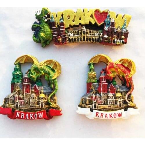 BABELEMI Creative 3D Krakow Poland Old City Famous Building Fridge Magnet Travel Tourist Souvenirs Refrigerator Magnetic Sticker