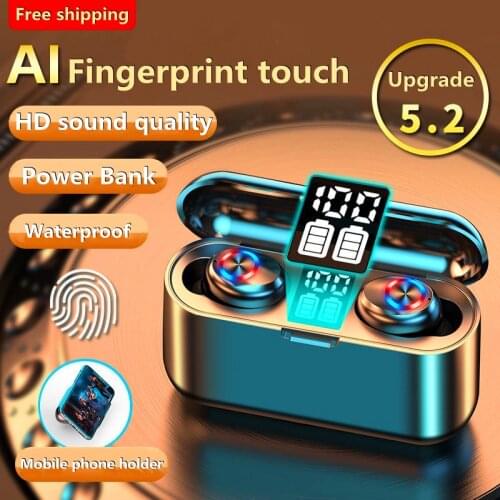 Wireless Earphones TWS Bluetooth Earphones Microphone Touch Control HIFI Mini In-Ear Earbuds Sport Waterproof Heasets HD Call