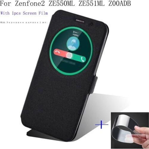 Smart View Window case For ASUS Zenfone2 ZE550ML ZE551ML Z00ADB Case Cover flip PU Leather Shell for Zenfone 2 cases back cover