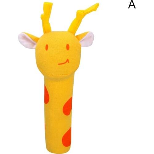 Baby Cute Cartoon Shape Soft Hand Rattle with Sound Gripping Toy Cradle Ornament