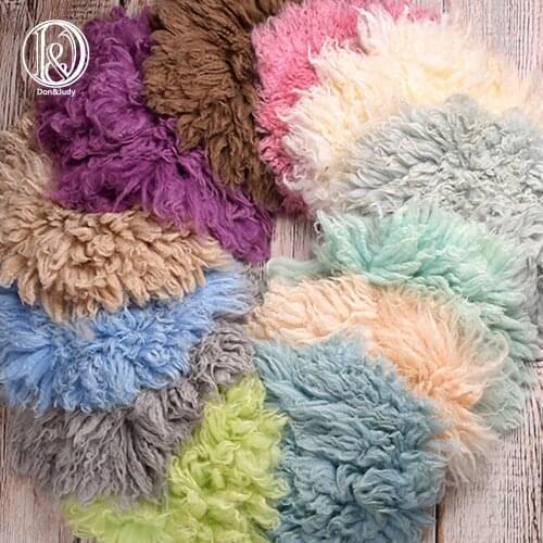 Don&Judy 40-45cm Wool Baby Photography Blanket Mats Background Posing Props for Newborns Photo Shoot Fotografia Accessories