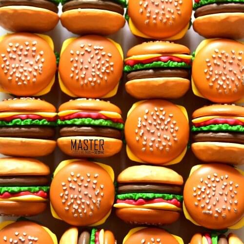 Pvc figure Hamburger Food Play Simulation Bread Simulation Food Model Decorations Model Doll Toy 10pcs/set