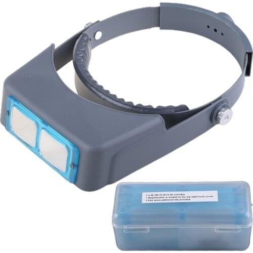 Head-mounted Welding Repair Magnifier Head Band Optivisor Eye Loupe 4 Lens