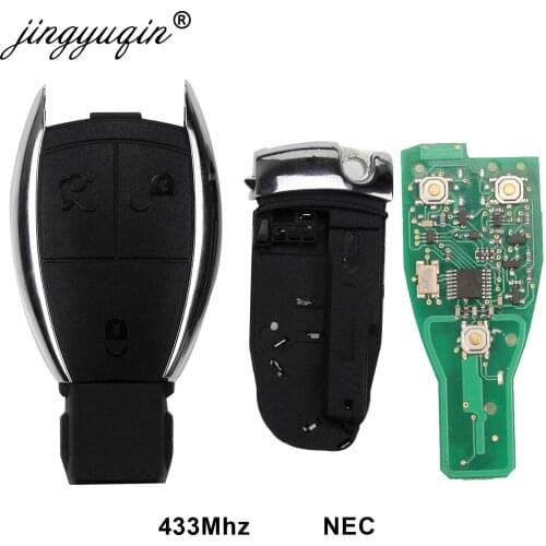 Jingyuqin 5pcs NEC 3 Buttons Remote Key 433MHz for Mercedes Benz 1998-2012 A B C E G R S Class CL CLK CLS GL with Circuit Board