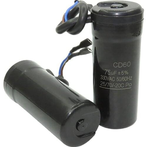 Motor Start Capacitor 330VAC CD60 50HZ 60Hz 47UF,64UF,75UF,80UF,88-108UF Refrigerator Freezer Compressor Starting Capacitor