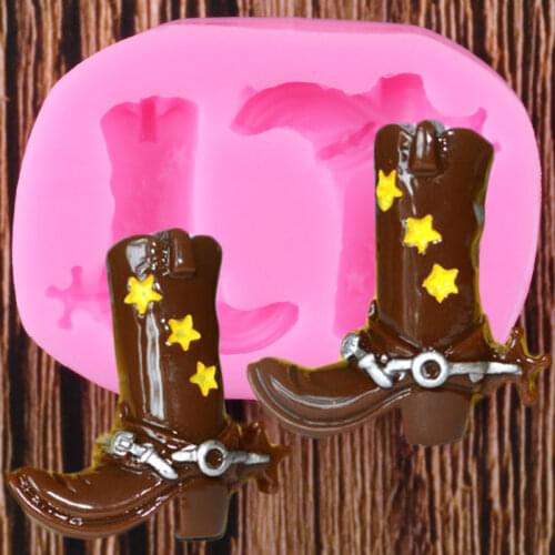 Cowboy Boots Silicone Mold DIY Cupcake Topper Fondant Cake Decorating Tools Jewelry Resin Clay Candy Chocolate Moulds