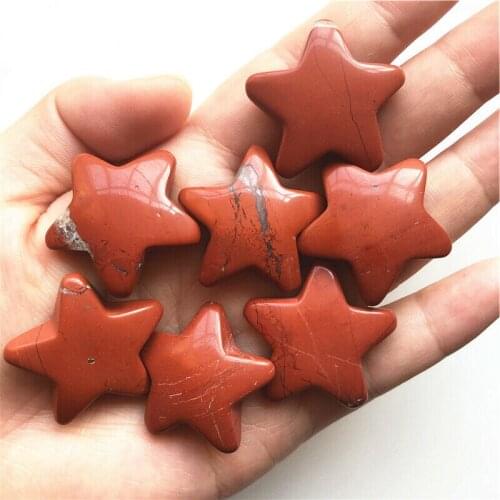 1PC Natural Red Jasper Crystal Stone Star Shaped Meditation Healing Polished Gifts Natural Quartz Crystals 30mm