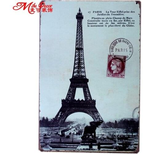 [ Mike86 ] Vintage Classic Paris Metal signs wall decor Home Pub Plaque Painting art B-164 Mix order 20*30 CM