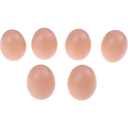 6Pcs Fake Plastic Dummy Eggs Model Joke Farm Chicken Nesting Hen Hatching Egg Graffiti Simulation Eggs House Toy For Kids Child