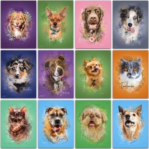 5D DIY Diamond Painting kit animals Cat dog Bulldog art Full Square&Round Diamond mosaic embroidery Cross stitch home decor Sale