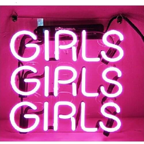Neon Light Sign LED sign girls girls girls wendding party Neon Beer Sign Bar home Sign Real Glass Neon Light Beer Sign17inch