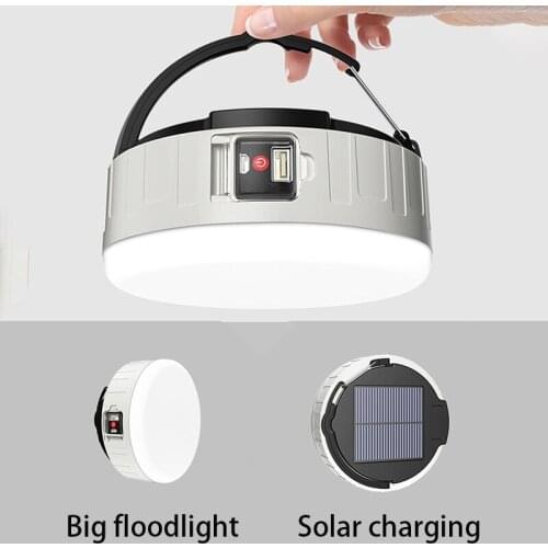 New Solar Rechargeable Lamp LED Portable Camping Light Multifunctional Outdoor Lighting USB Phone Charging Emergency Night Light