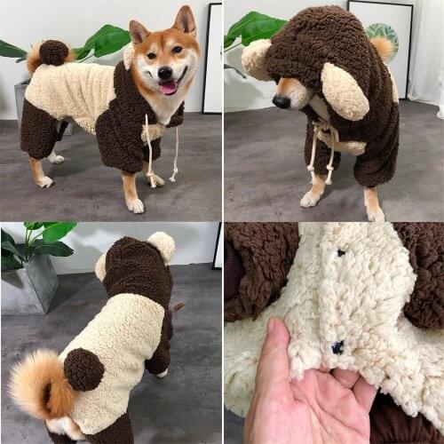 Welsh Corgi Dog Clothes Winter Poodle Schnauzer Pug Clothing Coat Hoodie Shiba Inu Costume Pet Outfit Cute Dog Jacket Dropship