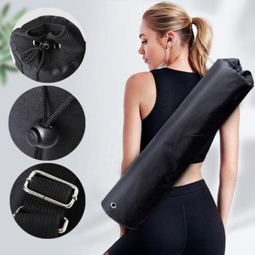 Outdoor Portable Black Yoga Mat Bag One Shoulder Gym Sports Fitness Dance Storage Pilates Carry Bag